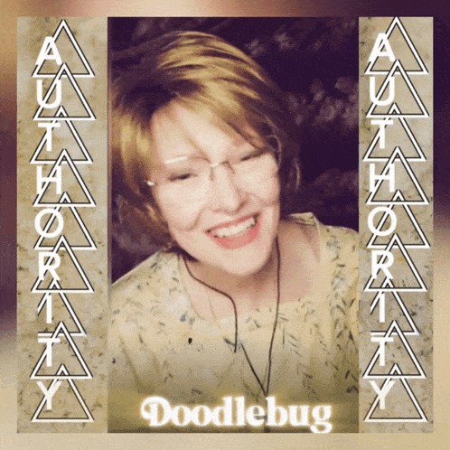 a picture of a woman with glasses and the name doodlebug on the bottom