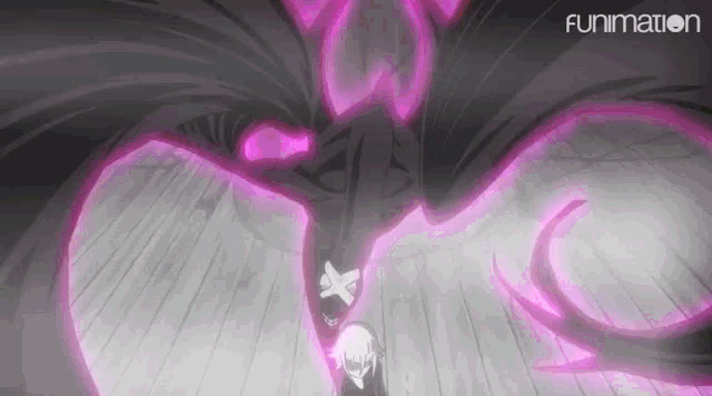 a black and white drawing of a person with purple wings and a skull on their chest .