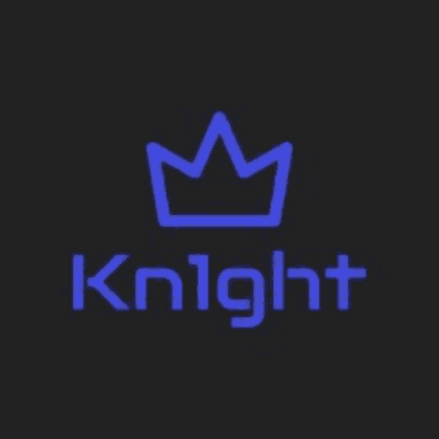 a blue logo with a crown and the word knight