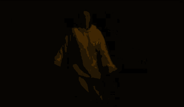 a woman in a white hoodie is dancing in a dark room