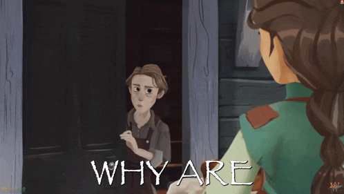 a cartoon of a boy and a girl with the words you here