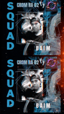 a poster that says squad crom ra 02 and baim