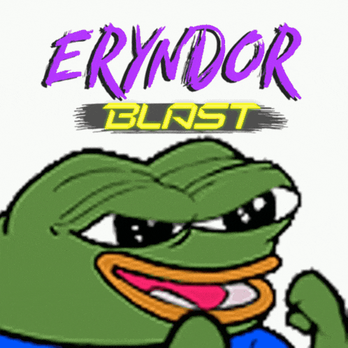 a cartoon of a frog with the words ' eryndor blast ' above it