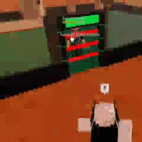 a blurred image of a basketball court with a number 1 on it