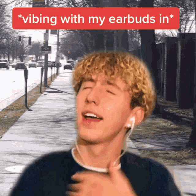Vibing With My Earbuds In Landon Ungerman GIF