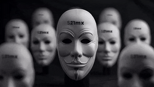 a group of masks with $ 21mx on them