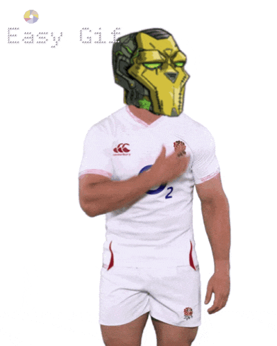 a picture of a man with a helmet on his head and the words easy out on the bottom right
