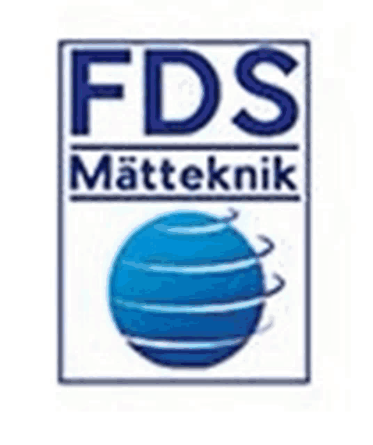 a logo for a company called fds matteknik with a blue globe .