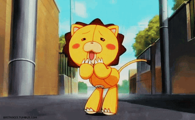 a cartoon of a lion with a tongue sticking out and a british33 tumblr.com logo