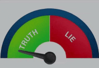 a truth and lie gauge with a green and red circle