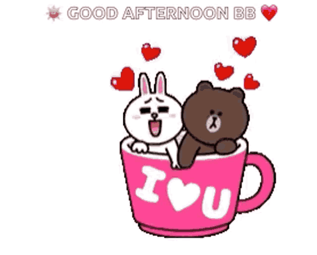 Brown And Cony Love GIF