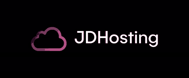 a logo for jd hosting with a cloud on it