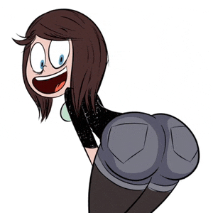 a cartoon drawing of a woman with a large butt