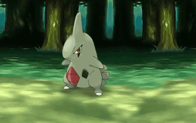 a cartoon of a rabbit with a long horn standing in a forest