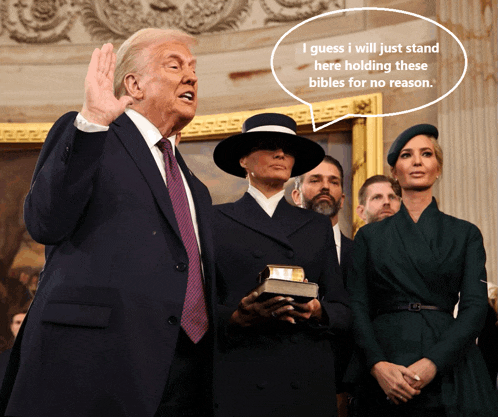 Trump President Melania Bibles Bible Oath Office Swearing In Meme