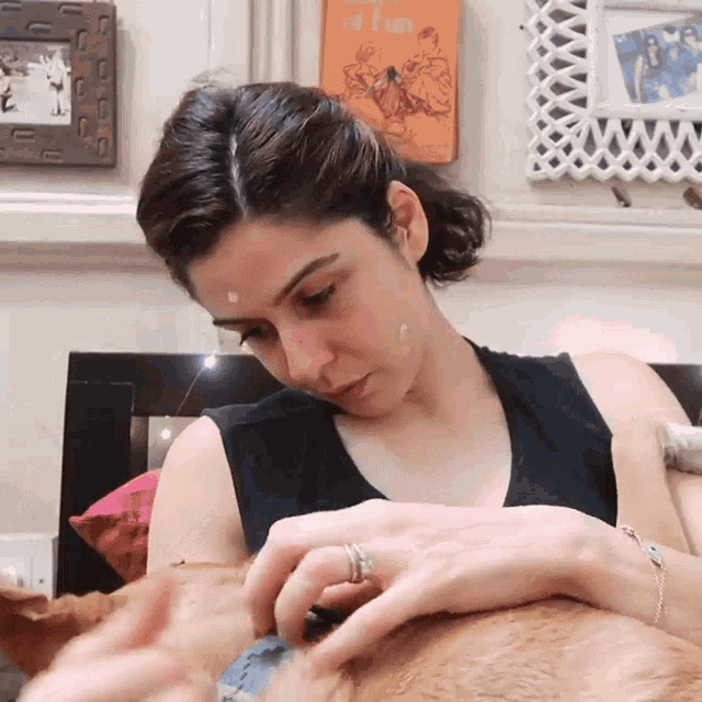 Playing With Dog Scherezade Shroff GIF - Playing With Dog Scherezade Shroff Pet GIFs