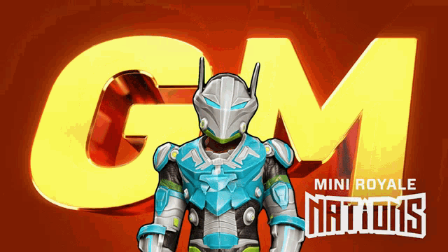 an advertisement for mini royale nations with a robot on it