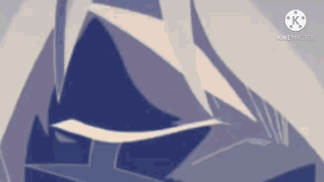 a close up of a person 's face with a blue background and a white outline .
