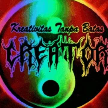 a colorful yin yang symbol with the words kreativitas tanpa balas on it