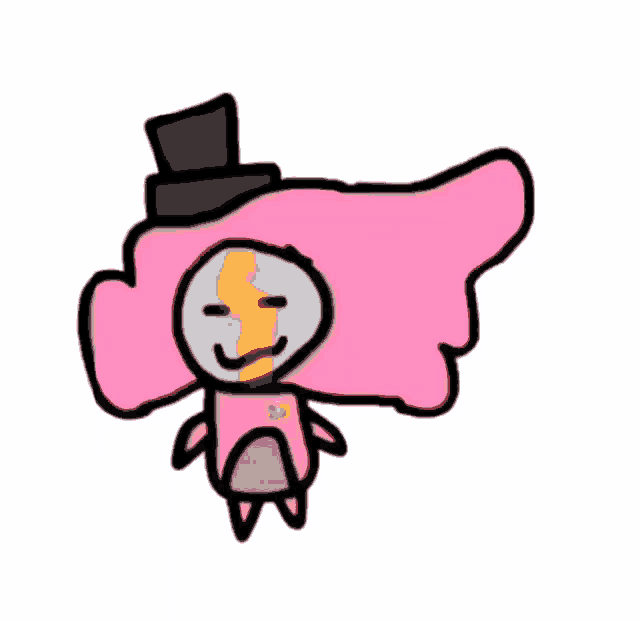 a drawing of a cartoon character with a top hat