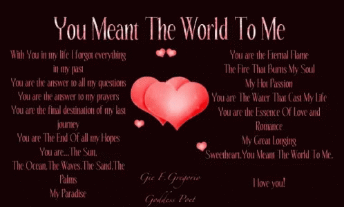 You Mean The World To Me GIF - You Mean The World To Me GIFs