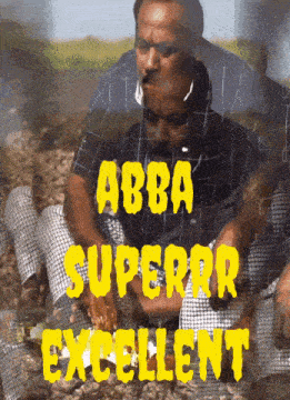 a poster for abba superior excellent features two men