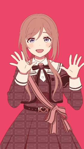 a girl in a brown dress with a heart on the belt