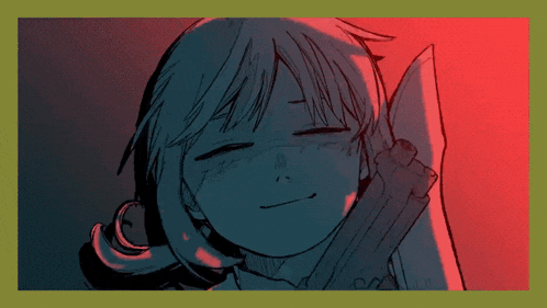 a drawing of a girl holding a gun with a yellow circle in the background