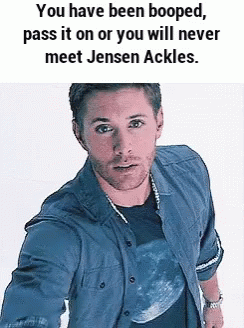 Jensen Ackles Booped GIF - Jensen Ackles Booped Pass It On GIFs
