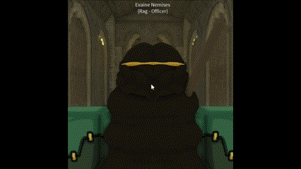 a cartoon character is walking down a hallway in a video game while wearing a hijab .