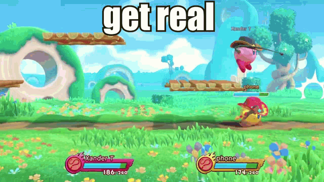 Get Real Kirby Fighters GIF - Get Real Kirby Fighters Whip GIFs