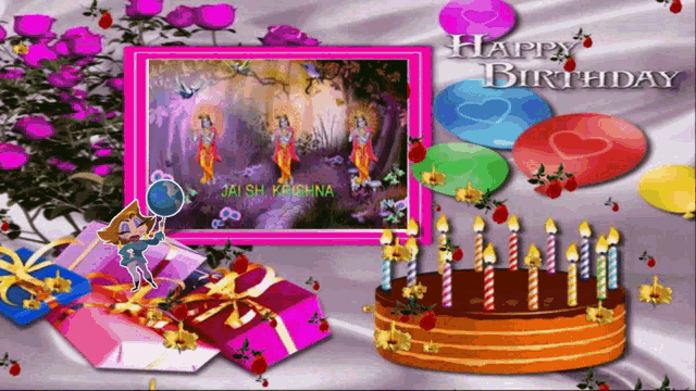 Jai Sh Krishna Happy Birthday GIF - Jai Sh Krishna Happy Birthday Cake GIFs