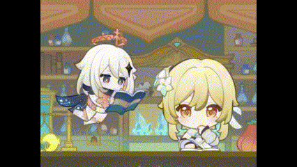 a couple of anime girls are sitting next to each other in a room .