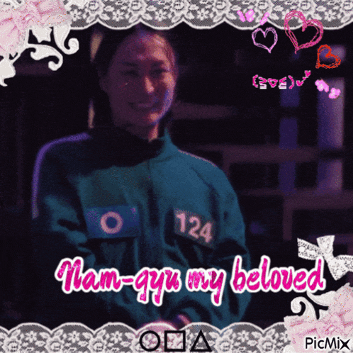 a picture of a girl with the words " nam-gyu my beloved "