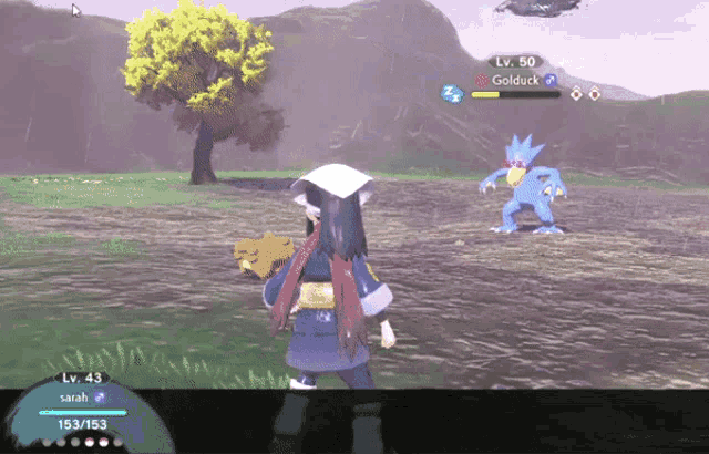 a screenshot of a video game with goldduck lv 50