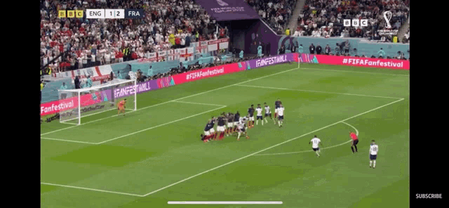 a soccer game between england and france is on bbc