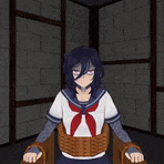 a girl in a sailor uniform is tied up in a chair .