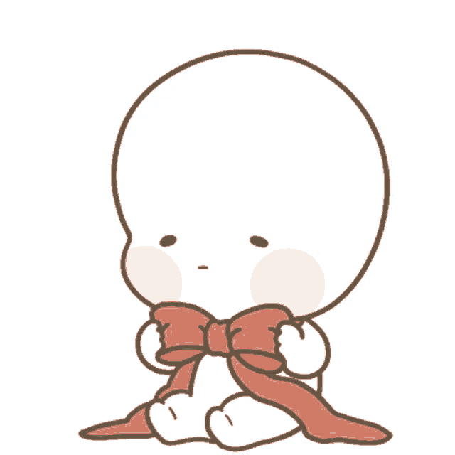 a cartoon drawing of a baby with a red bow and a heart above its head