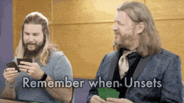 two men are playing a game and the words remember when unsets are on the screen