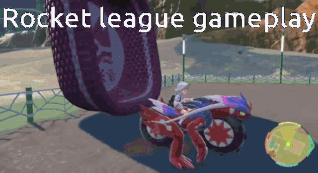 a video game called rocket league gameplay with a motorcycle