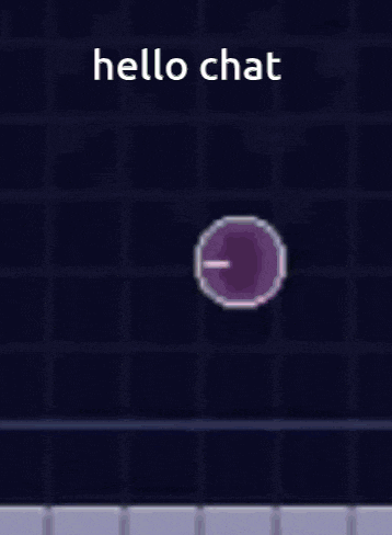 a cartoon character is blowing a bubble with the words hello chat on the bottom