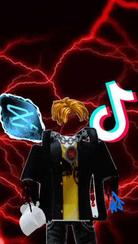 a person with a tiktok logo on their chest