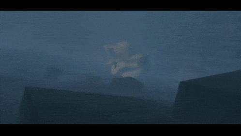 a statue of a woman stands in the fog