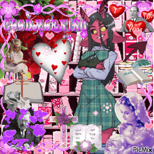 a collage of pictures with the words good morning written on the top