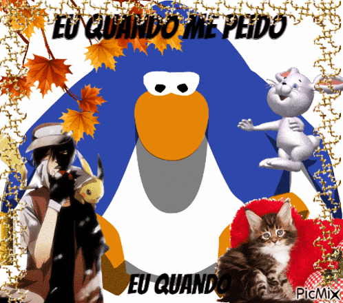 a picture of a penguin with the words eu quando me peido at the top