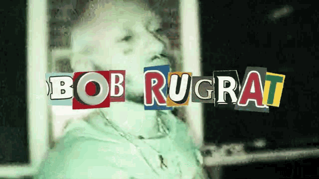 a bob rugrat poster with a man 's face in the background