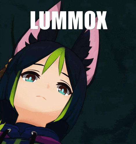 a picture of a girl with cat ears and the name lummox on the bottom