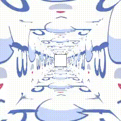 a kaleidoscope of a person 's face with a square in the middle