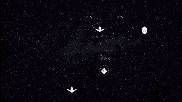 a computer generated image of a starry sky with a few planes flying through it