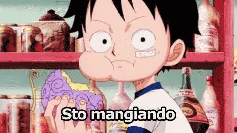 One Piece Sto Mangiando Anime Monkey D. Rufy Pirati GIF - One Piece Eating Monkey D Rufy GIFs